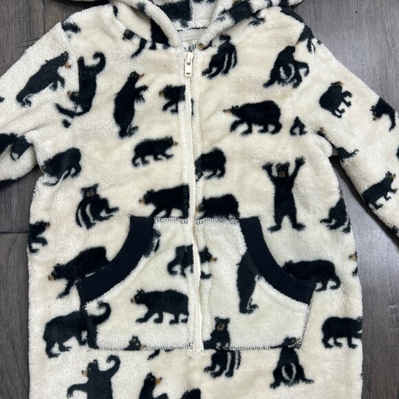 Hatley Baby Black Bears Hooded Fleece Jumpsuit - Picture 3 of 4